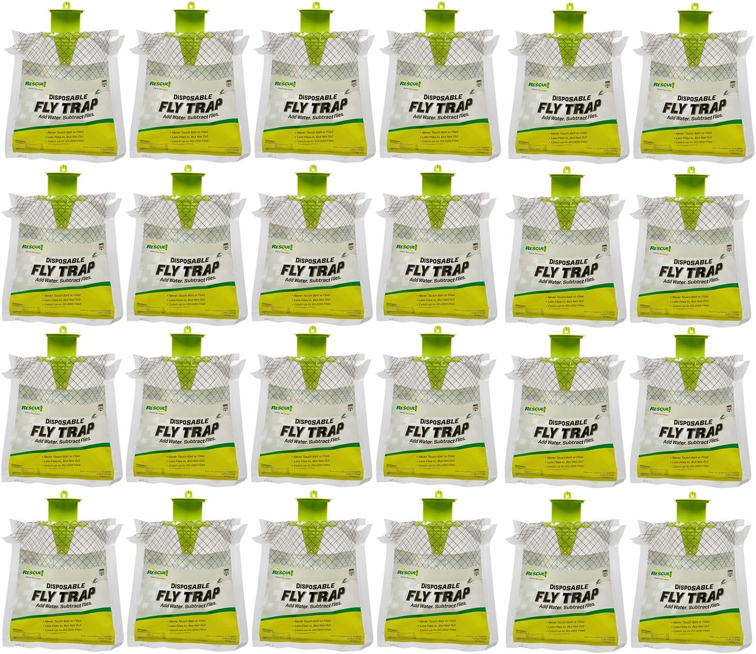RESCUE! Outdoor Disposable Hanging Fly Trap - 24 Traps