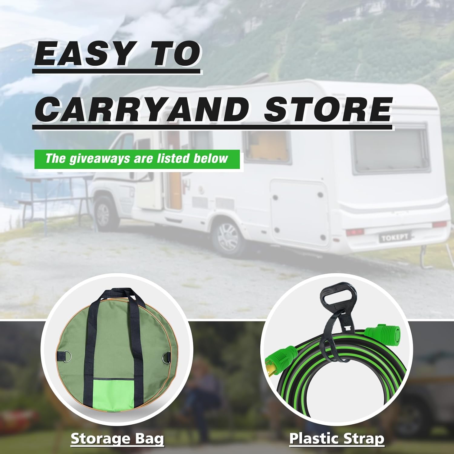 4 Prong 30 Amp Extension Generator Cord 50FT, NEMA L14-30P/L14-30R Standard Plug, 125/250 Volt Up to 7500 Watts, Twist Lock Power Cord for Manual Transfer Switch (Black&Green)