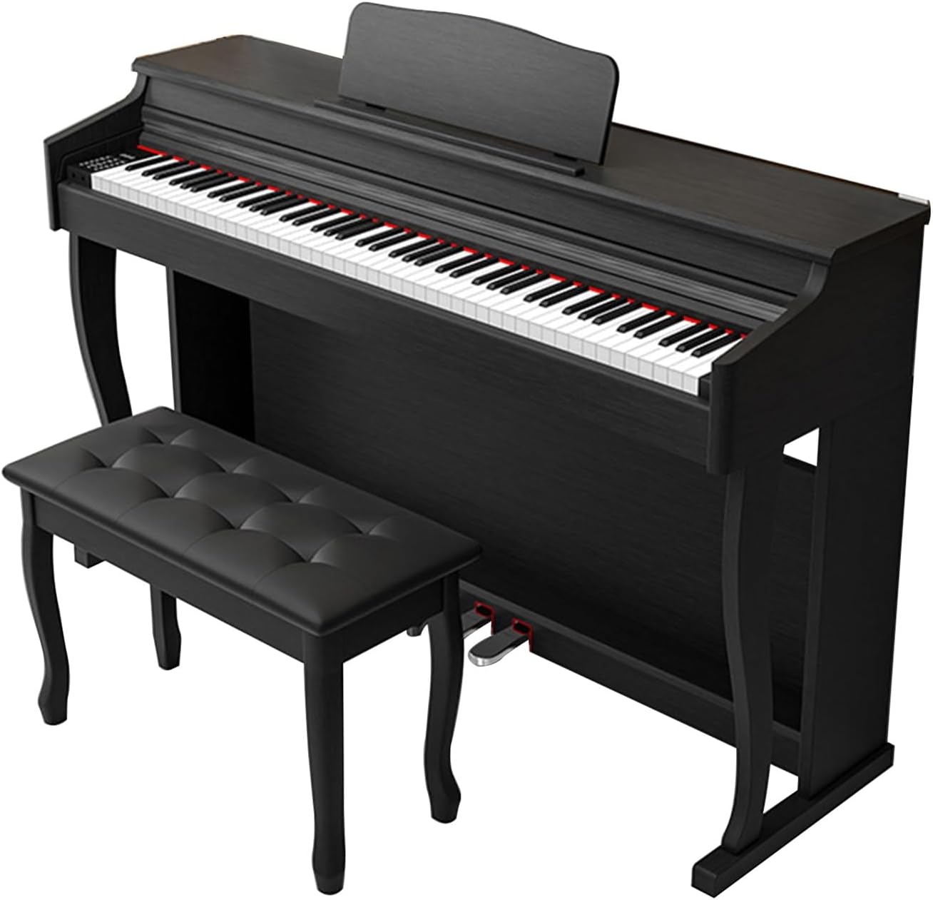 88 Key Electric Piano Hammer Action Keyboard Home Upright Digital Pianos Electronic Piano For Professional Adult With 3 Pedals Support USB-MIDI(Black)