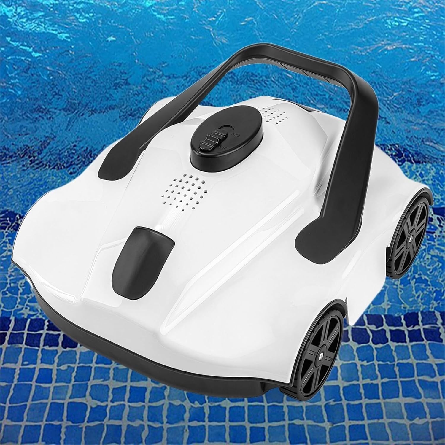 Cordless Robotic Pool Cleaner, Automatic Pool Vacuum, Powerful Suction, Dual-Motor, 180μm Fine Filter