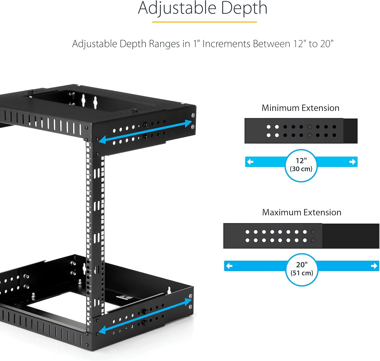 StarTech.com 2-Post 15U Heavy-Duty Wall Mount Network Rack, 19