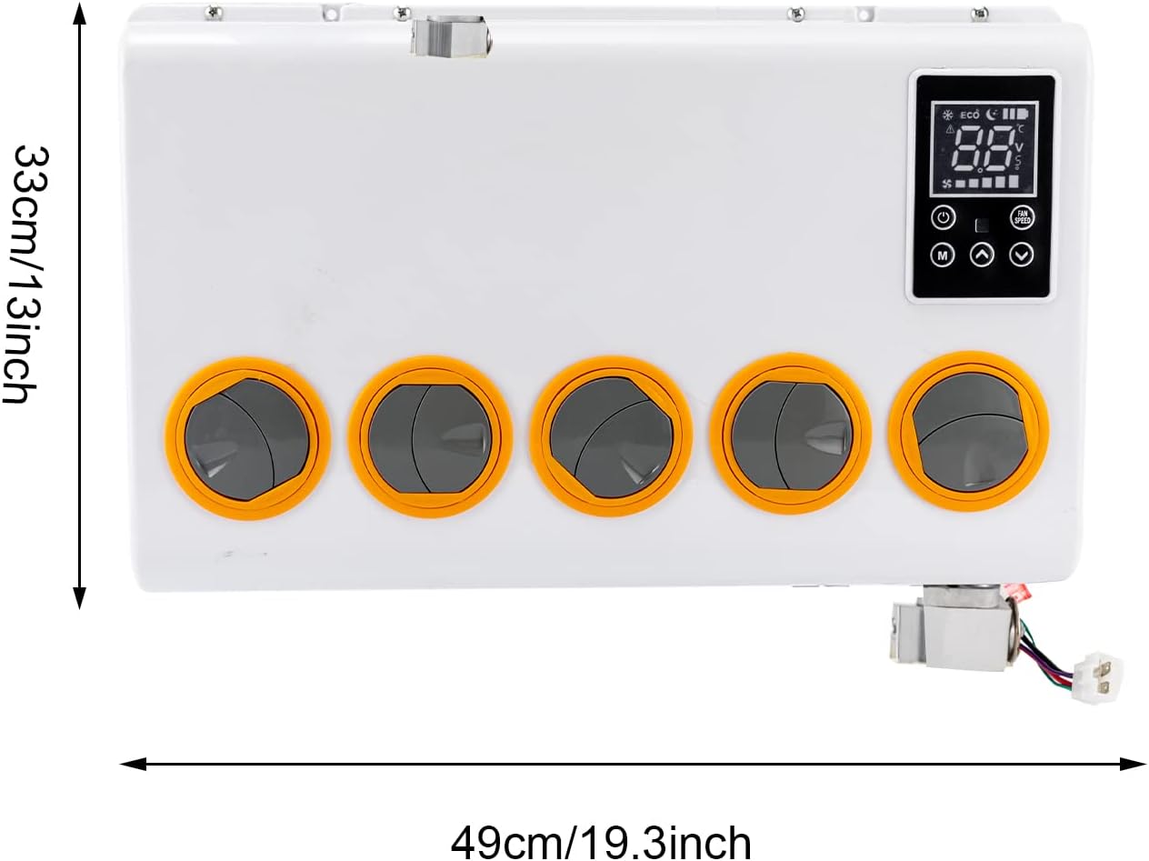 Universal Electric Air Conditioners, 950W 24V Truck Cab Air A/C Conditioner with Remote Control Mini Split AC System For Cab Within 6 ㎡ 1000-3000rpm adjustable Speed (24V)