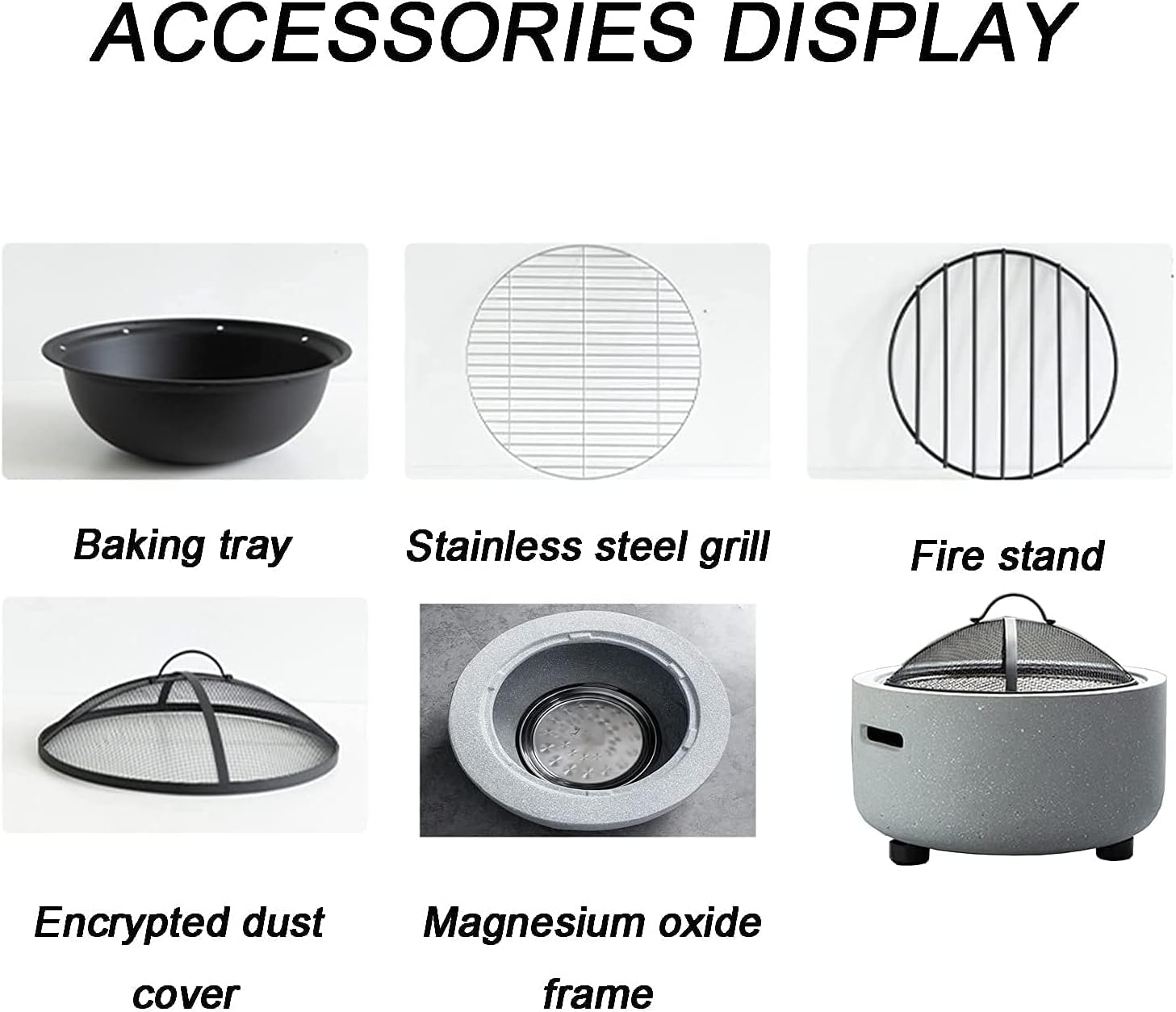 BBQ Grill Outdoor Fire Pit Wood Burning fire Pit, Garden Terrace Charcoal Heating Stove, Household Charcoal Barbecue fire Pit Table