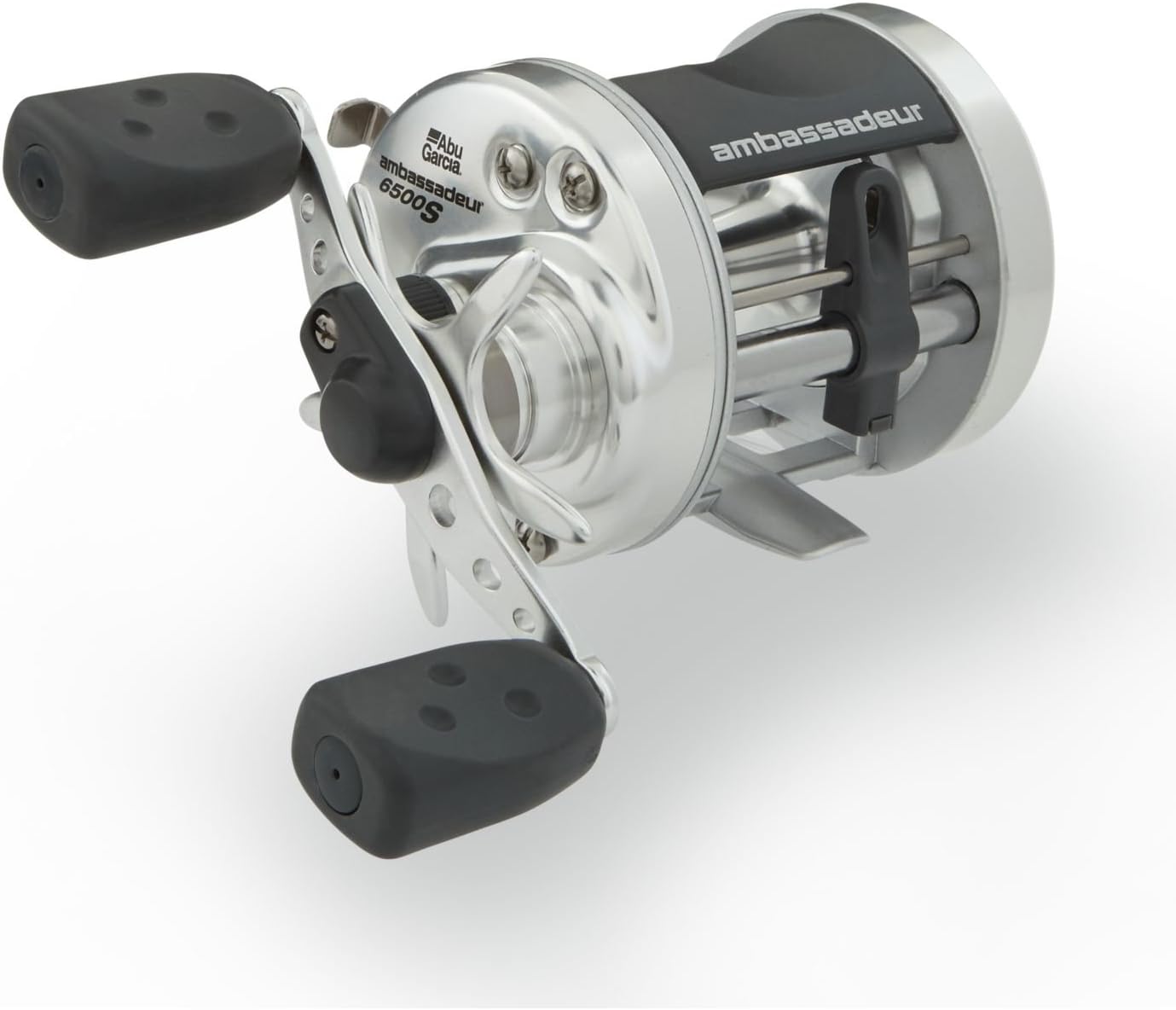 Abu Garcia Ambassadeur S Conventional Reel, Size 6500 (1292736) + Power Handle Accessory, Black