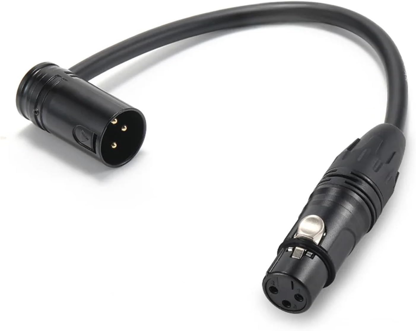 3-Pin Right Angle XLR Cable Male to Female – 100° Rotatable Short Mic Audio Cord Compatible with Mixer Speaker Amplifier 1M 2M 3M 5M 10M(KM-Rodx-02,5m)