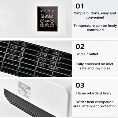 2 In 1 Wall Mounted Heating System, Cooling/Heating, Kitchen Wall Air Conditioner Fan, for Bathroom Office, RV Air Conditioner Heater and Fan Combo(White)