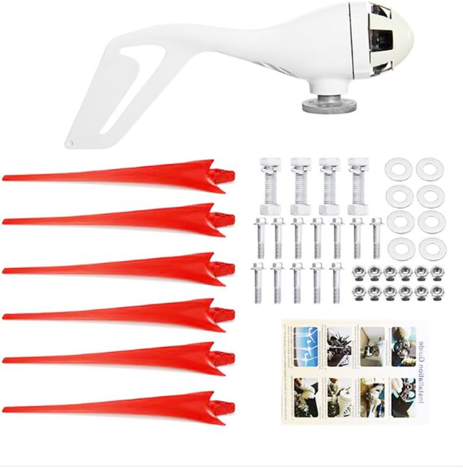 12v,BAOJUHUIKANG 12V/24V/48V 6 Blade Home Wind Turbine Generator Kit with Controller And 3-Phase Alternator, Small Windmill Generator for Home Park Boat,12000W-220V