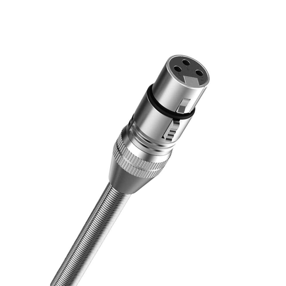 XLR Cable Male to Female M/F with Spring Protection for Microphone Amplifier Foil+Braided Shielded(Gold Fabric Braided,10m)