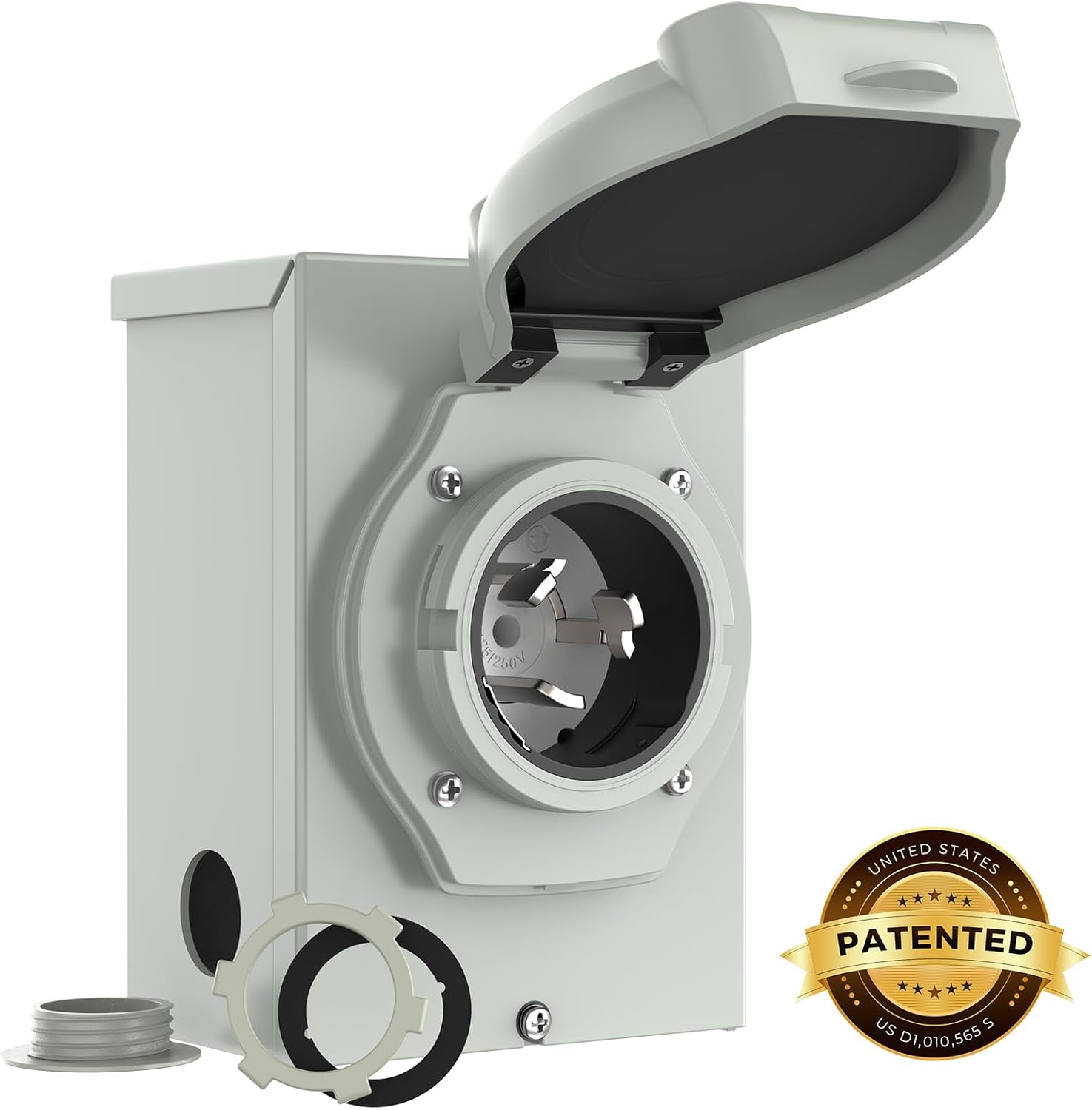 RVMATE 50 Amp Generator Cord 15FT and Pre-Drilled 50Amp Power Inlet Box Kit, 125/250Volts, NEMA 14-50P to SS2-50R Power Cord, ETL Listed, NEMA SS2-50P Inlet Box Waterproof