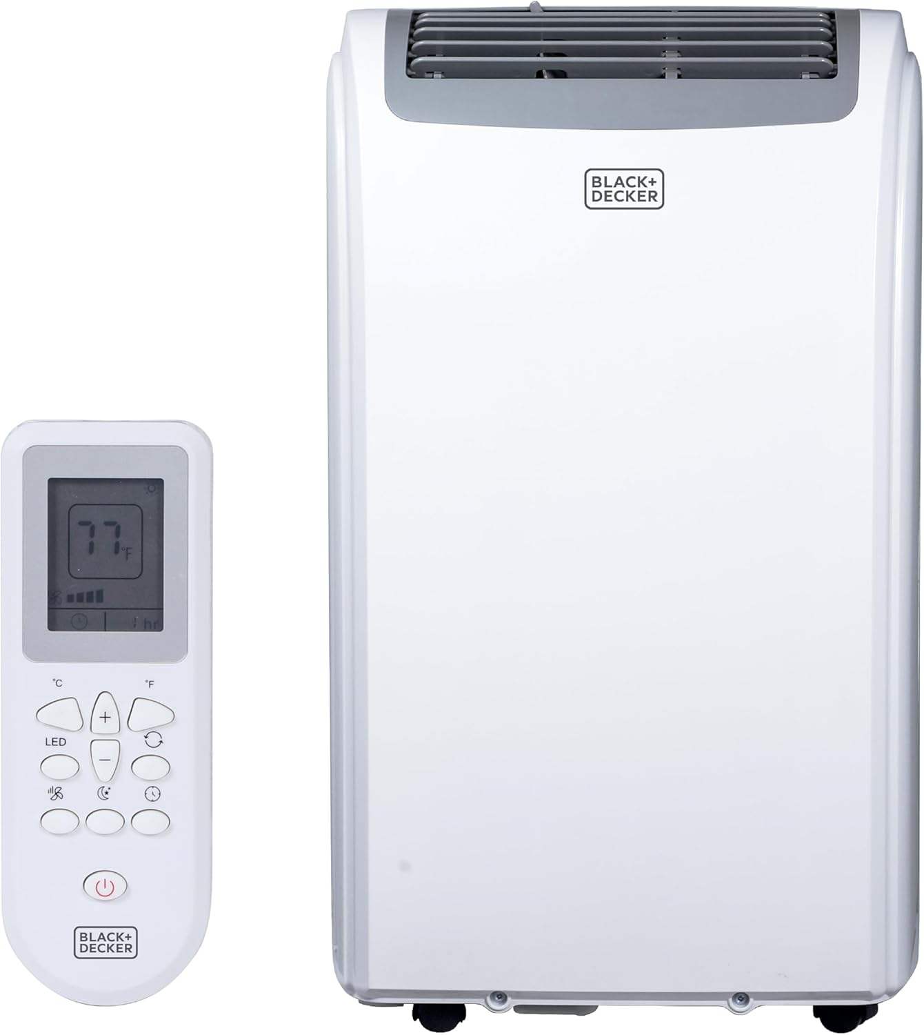 BLACK+DECKER 14,000 BTU Portable Air Conditioner, 3-in-1 AC, Dehumidifier and Fan, Portable AC Unit with Remote Control, Auto Evaporation, 3 Speeds, Window Kit Included, White, BPP10WTB