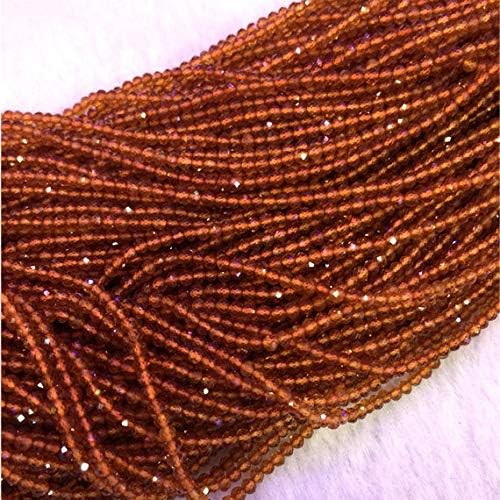 1 strands natural aplome guarnaccino orange garnet hand cut faceted round loose small beads 2mm 15