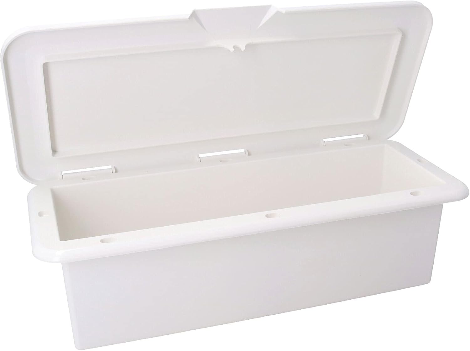 Hinged Plastic Deck Storage Box Cupboard Hatch 43cm x 18cm Boat Motorhome