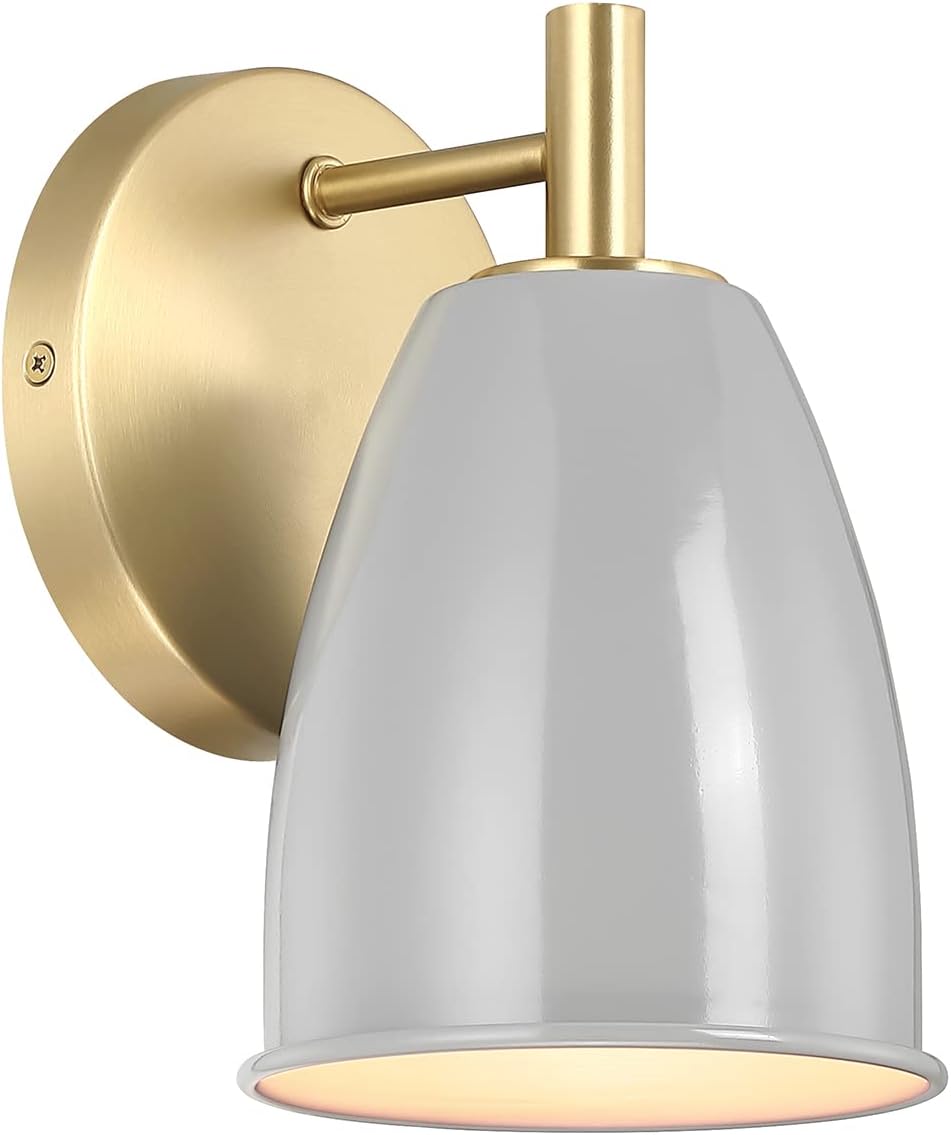 DESIGNERS FOUNTAIN Biba Outdoor Light Fixture, 8 Inch Exterior Wall Lantern Sconce for Front Door, Patio and Porch, Brushed Gold, D287M-WS-BG