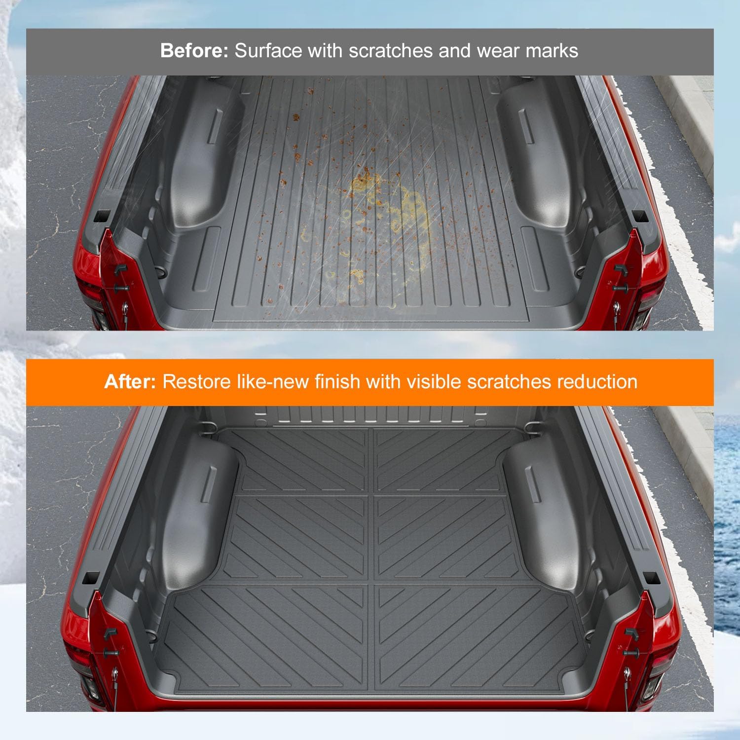 powoq 5.7FT Bed Mat Compatible with 2019-2026 Dodge Ram 1500 Bed Liner All Weather TPE Truck Bed Mat Replacement for 2019-2026 Dodge Ram 1500 Accessories (Truck Bed Mat)