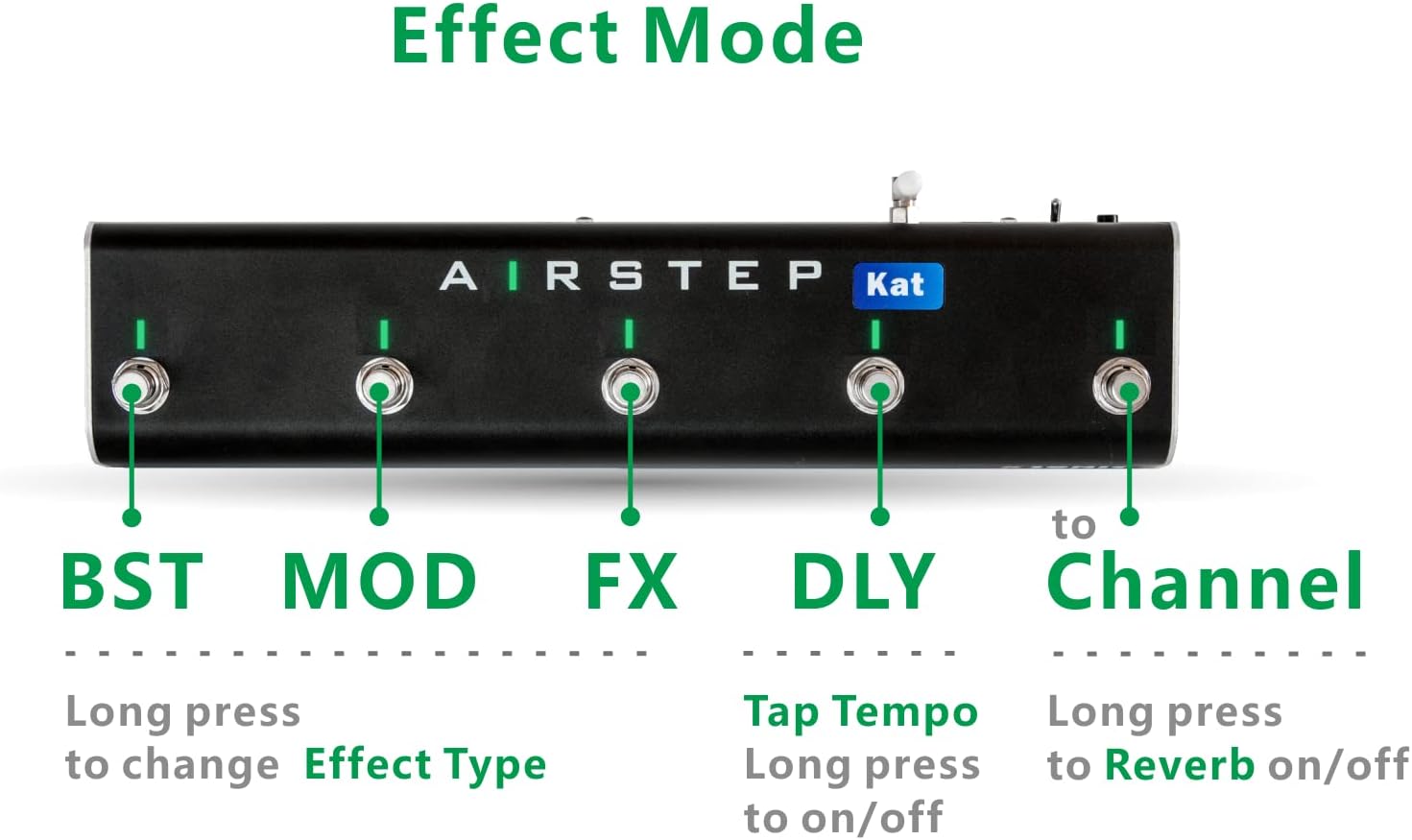 XSONIC Airstep Kat Edition KATANA MkII & I Footswitch with 5 Footswitches, 2 Control Modes(Change Presets, Toggle Effects), 300H Playtime, Modify Amp sound with BTS App for iOS and Android, Wirelessly