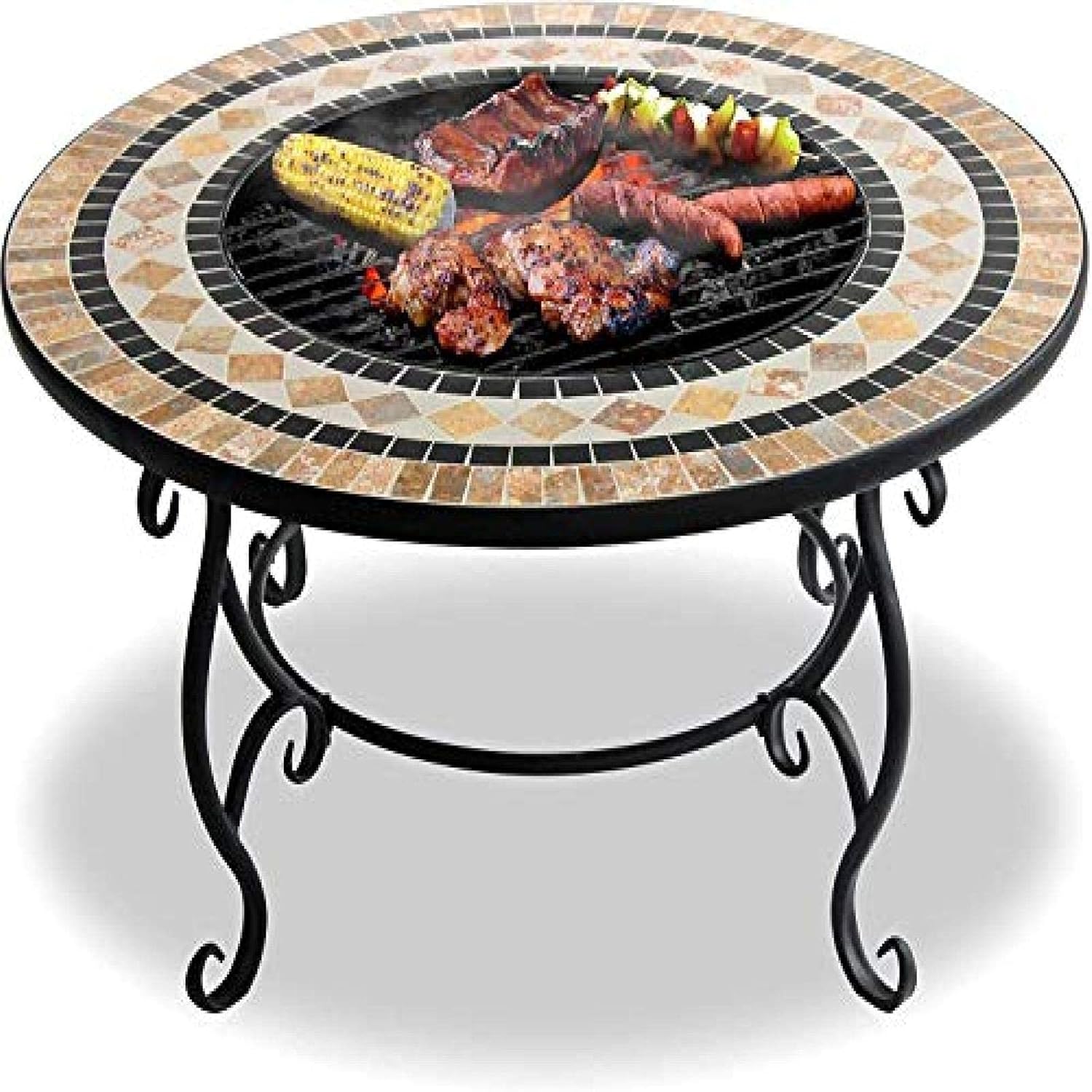 Fire Pit BBQ Grill Fire Bowl Garden Heater for Outdoor Brazier Pit Barbecue