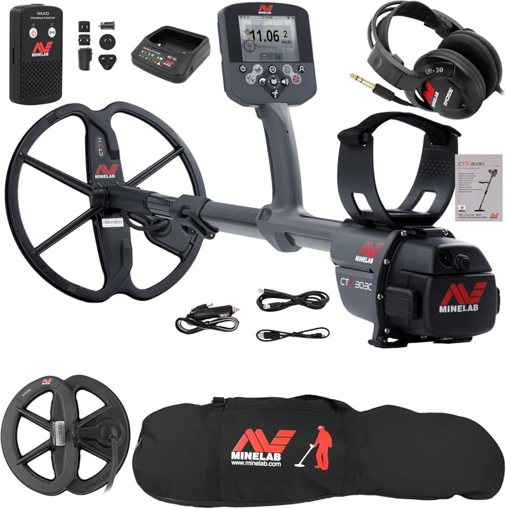 Minelab CTX 3030 Metal Detector with 2 Waterproof DD Coils and Detector Bag