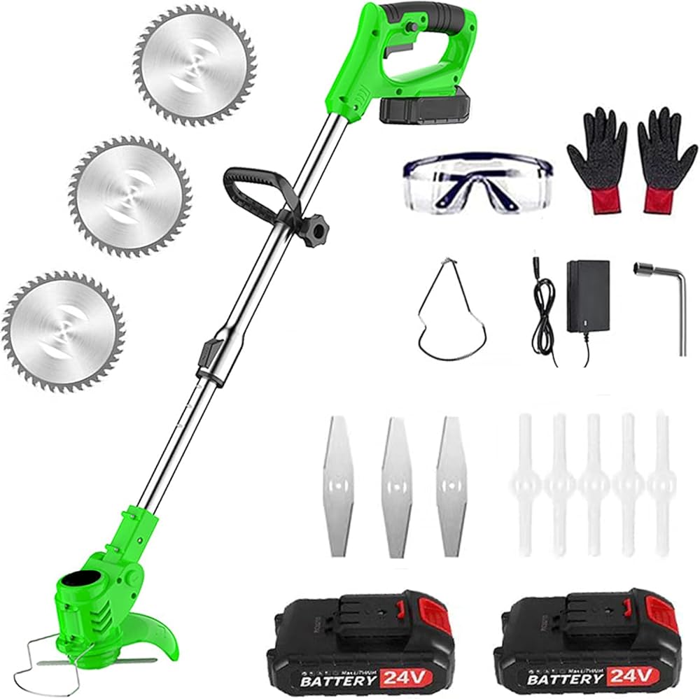 Powerful Lawn Mower with 2 Batteries and 3 Types of Blades Electric Cordless Lawn Mower for Lawn mowers with 24 Volt Battery u