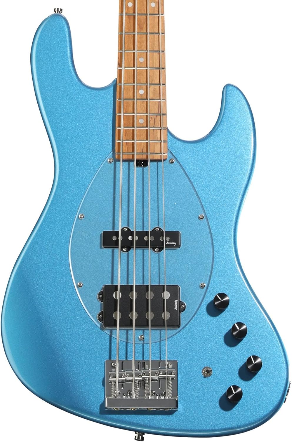 Sadowsky MetroExpress Vintage M/J Bass Guitar - Solid Ocean Blue Metallic, Roasted Maple Fingerboard