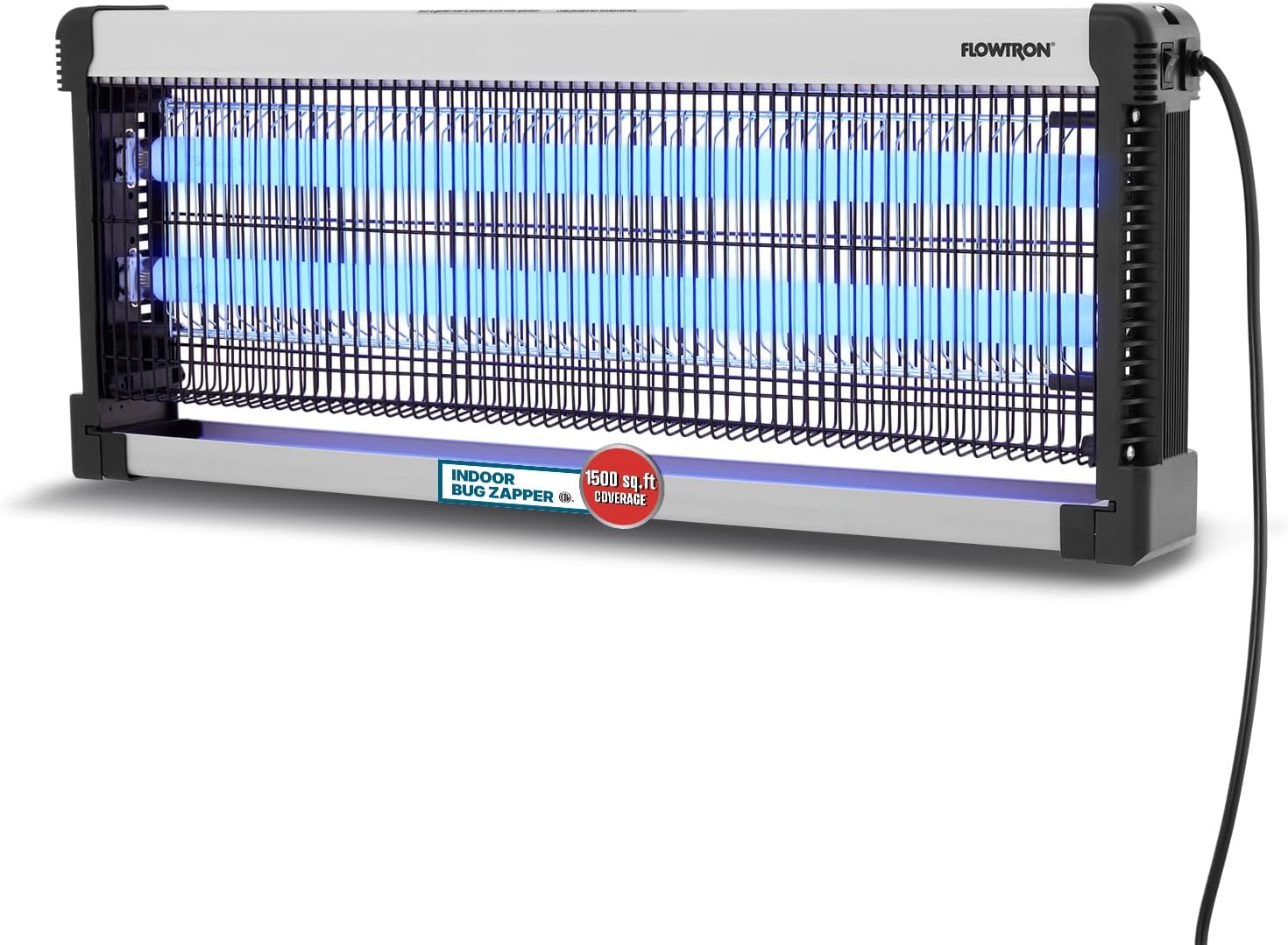 Flowtron Indoor Bug Zapper: 3000V Electric Insect Killer & Mosquito Trap - 1500 Sq Ft Coverage - 40W Dual UV Light Fly Zapper for Kitchen, Bedroom, RV & Restaurant - Safe Gnat & Moth Killer