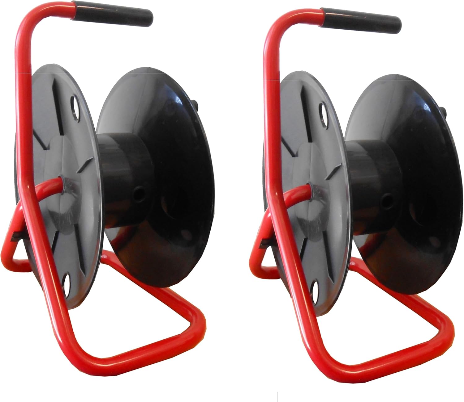 AUDIO 2000'S Two-Pack Portable Cable Reels, Each with 330 ft of 6mm Cable, Red and Black