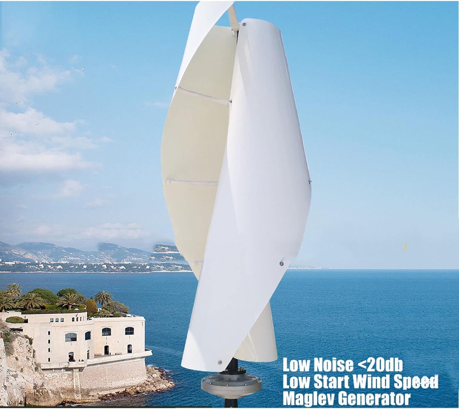 CAJUCA Vertical Wind Turbine Generator 9000W Vertical Low Speed Small Windmill with MPPT Hybrid Control for Home Farm Boats