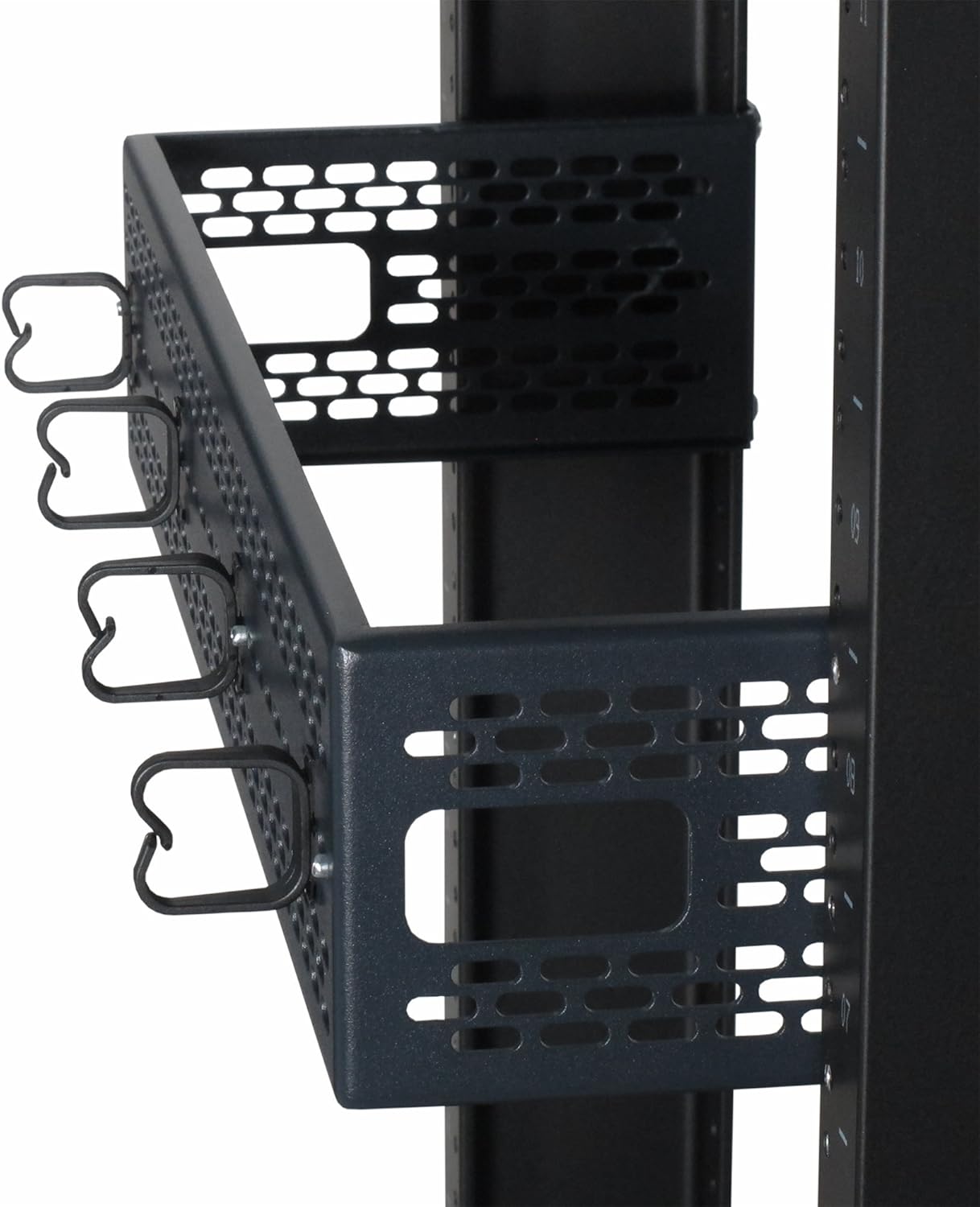 2RU Rack Mount Alloy Steel Dark Gray DIN Rail Bracket for Industrial DIN Mount Equipment
