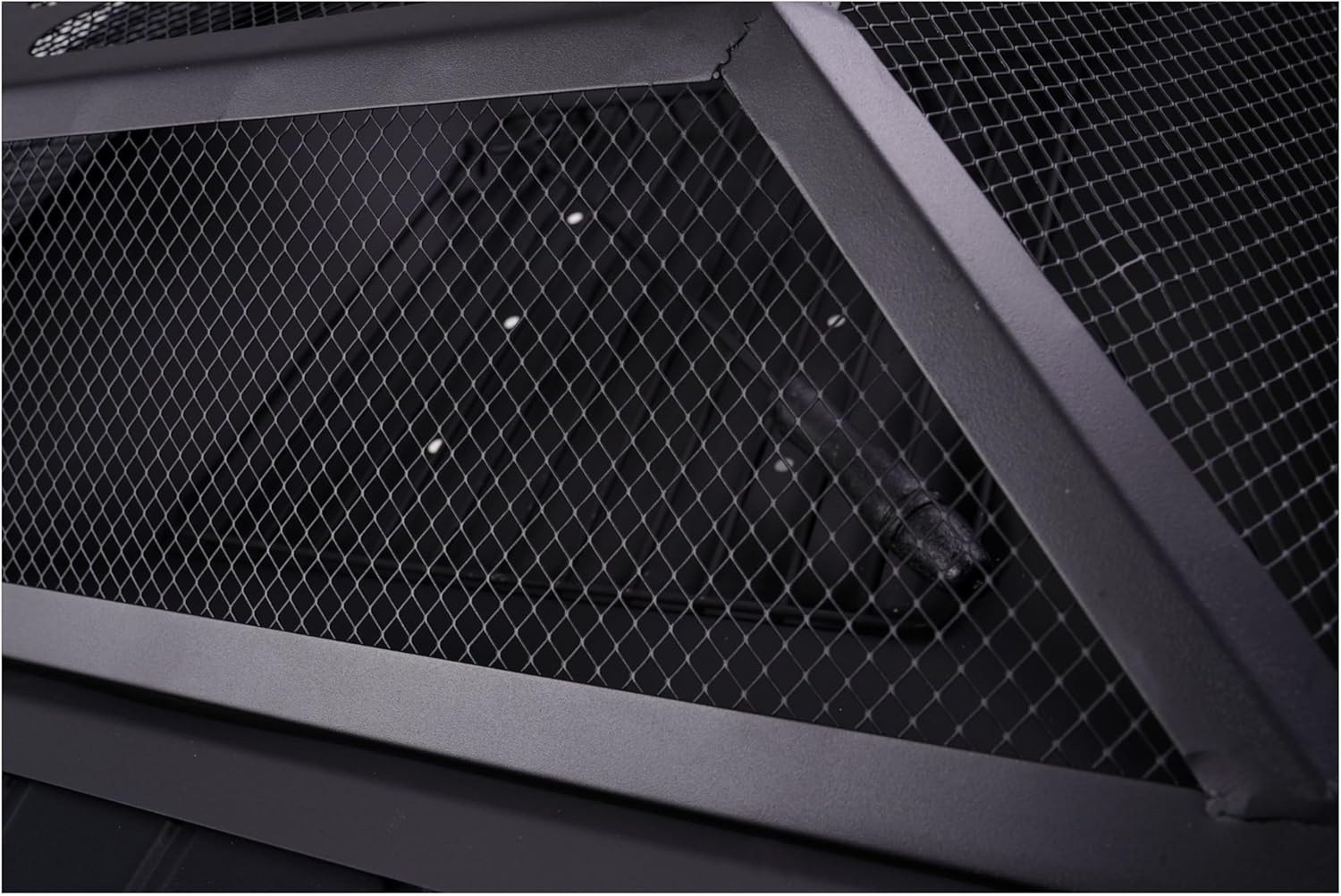 Outdoor Fire Pit Table 32 Inch, Square Backyard Patio Firepit Table, Black Steel Construction with Protective Cover, Multi-Functional BBQ Grill and Ice Bucket, Ideal for 4-8 People