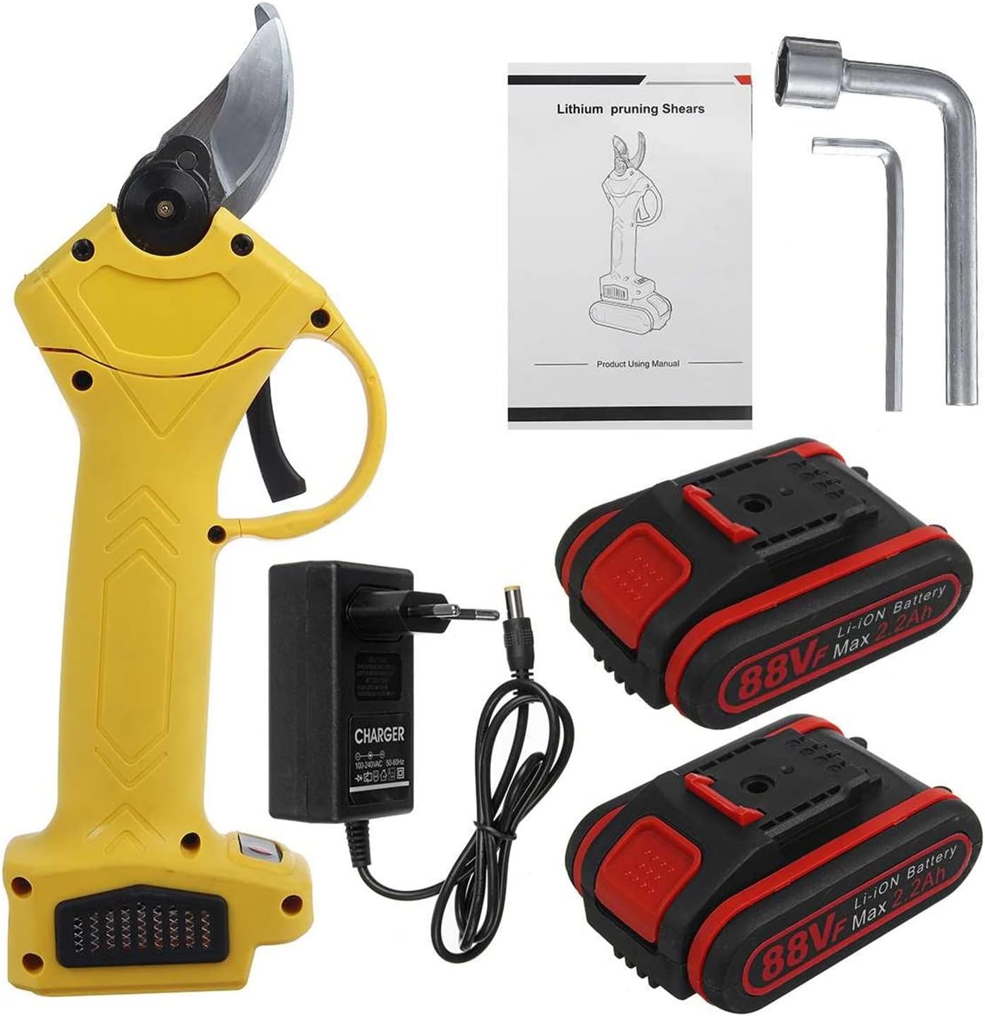 88VF Cordless Electric Pruning Shears Secateur Pruner Electric Tree Branches Cutter Fruit Tree Bonsai Pruning 30MM Max Cutter