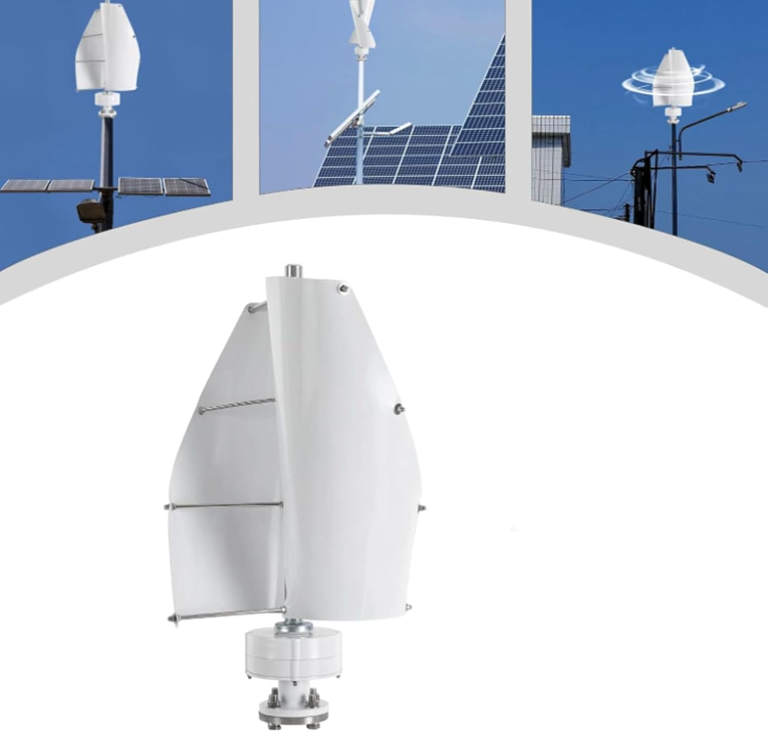 48v, 1200W Wind Turbine Vertical Axis Permanent Magnet Generator, 2 Blade Magnetic Suspension Vertical Axis Electric Generator 12V-220V with Controller