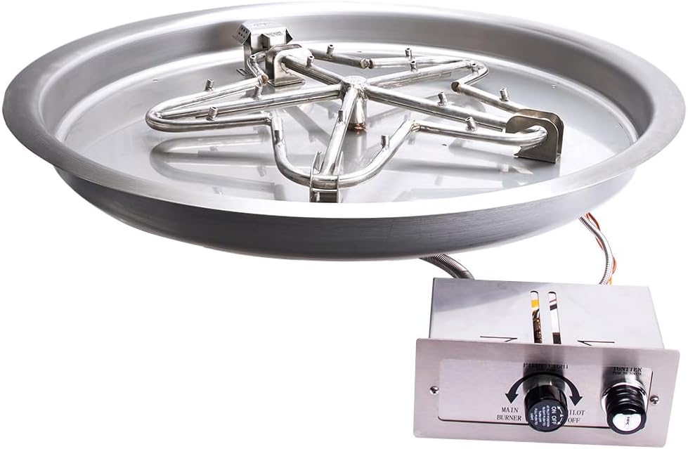 HPC Fire Push Button Flame Sensing Gas Fire Pit Kit (TOR-PENTA31FPPK-FLEX-LP), 31