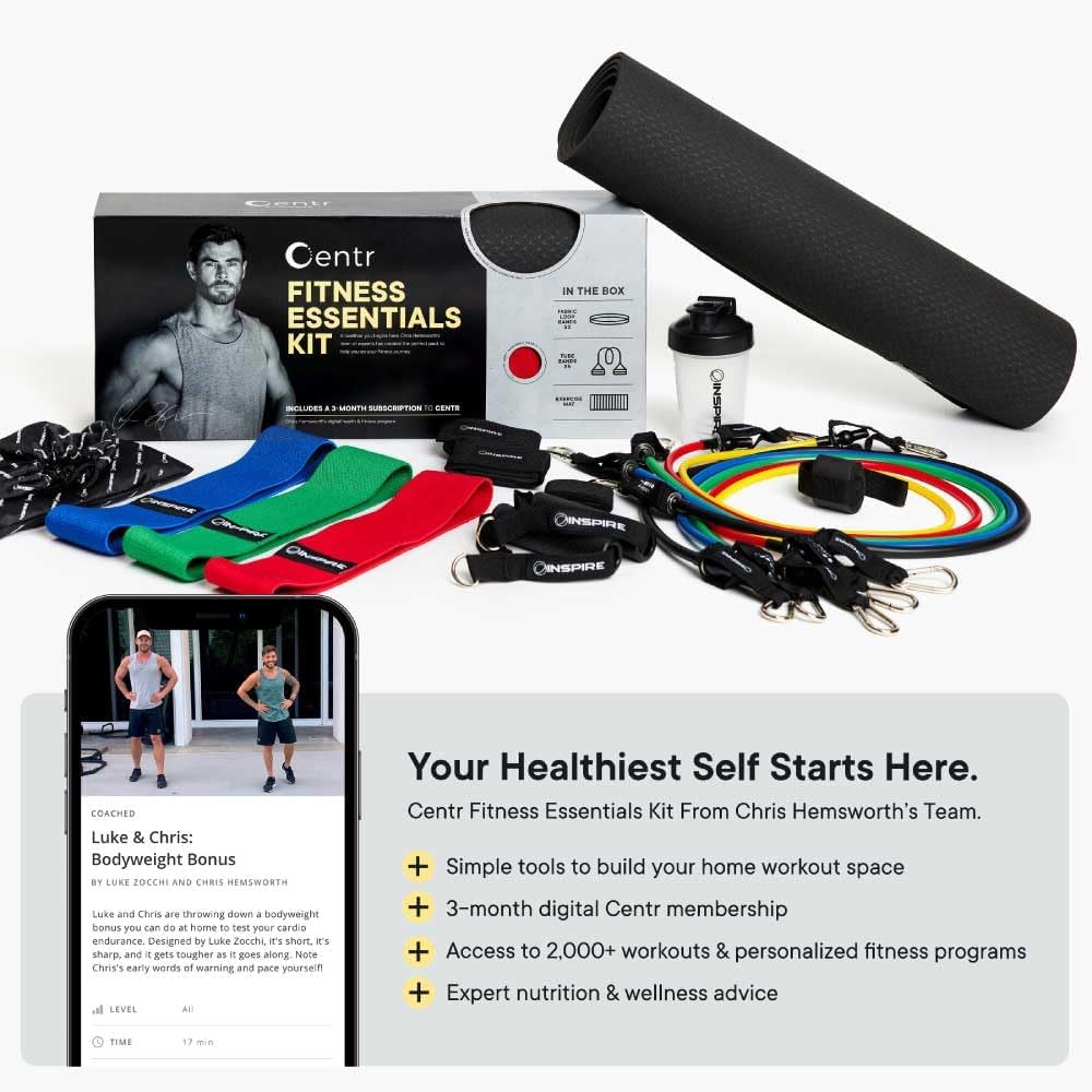 Inspire Fitness FTX Functional Trainer and Fitness Essentials Kit - Compact at Home Workout Machine with Accessories - Space Saving Design - Home Gym Cable Machine