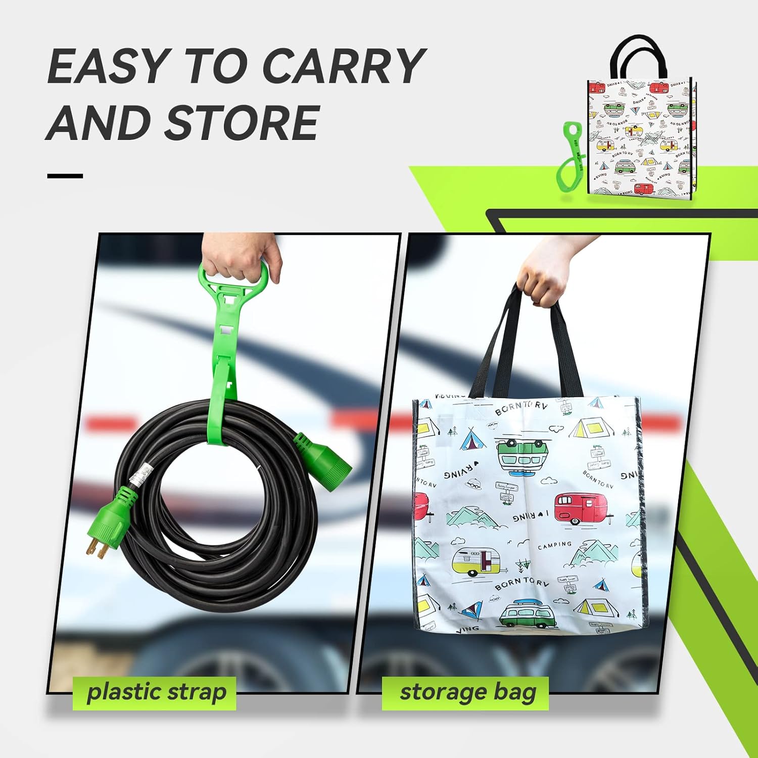 RVMATE 30 Amp Generator Cord 4 Prong 75 Feet, NEMA L14-30P/L14-30R, 125/250V Up to 7500W 10 Gauge SJTW Generator Extension Cord, ETL Listed