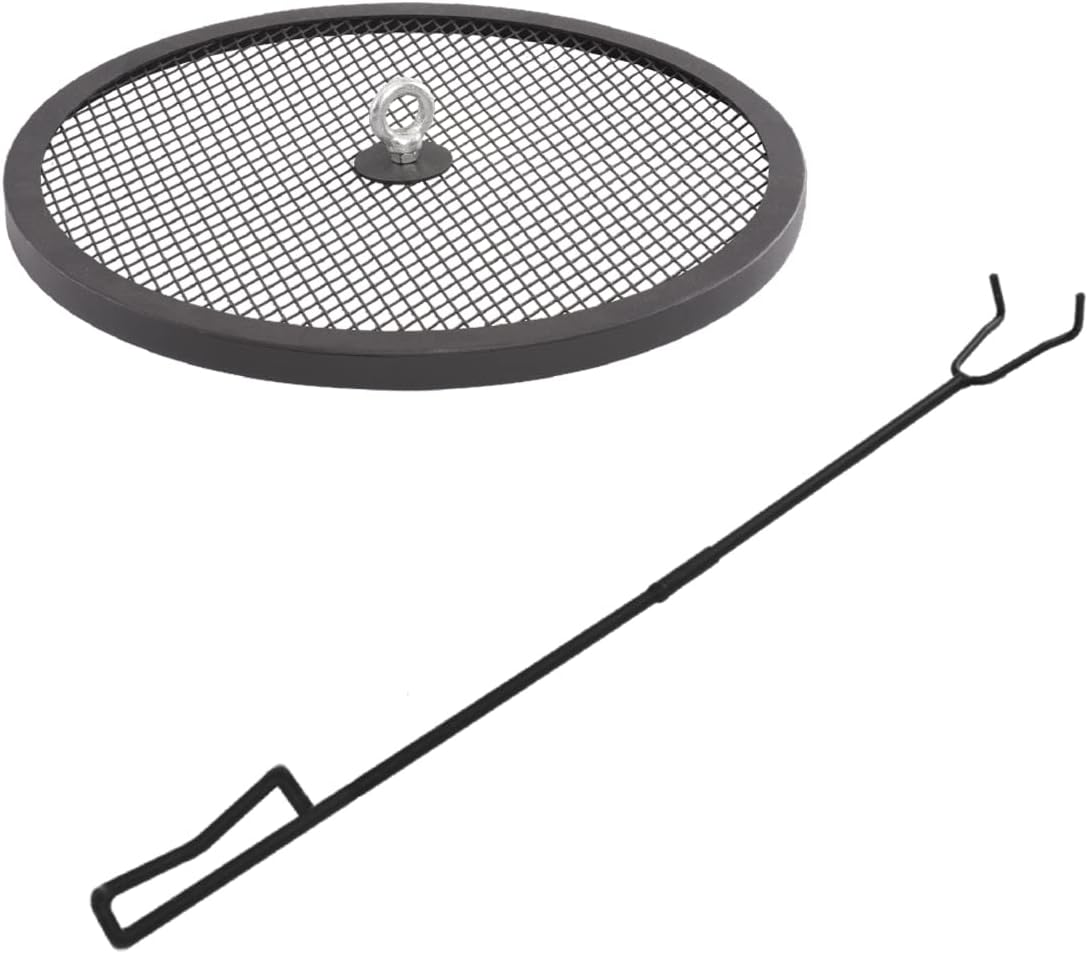 Blue Sky Outdoor Living Fire Pit - 16.02 x 13.36 Ridge and Spark Screen/Screen Lift Combo with Carrying Bag & Black Powder-Coated Paint