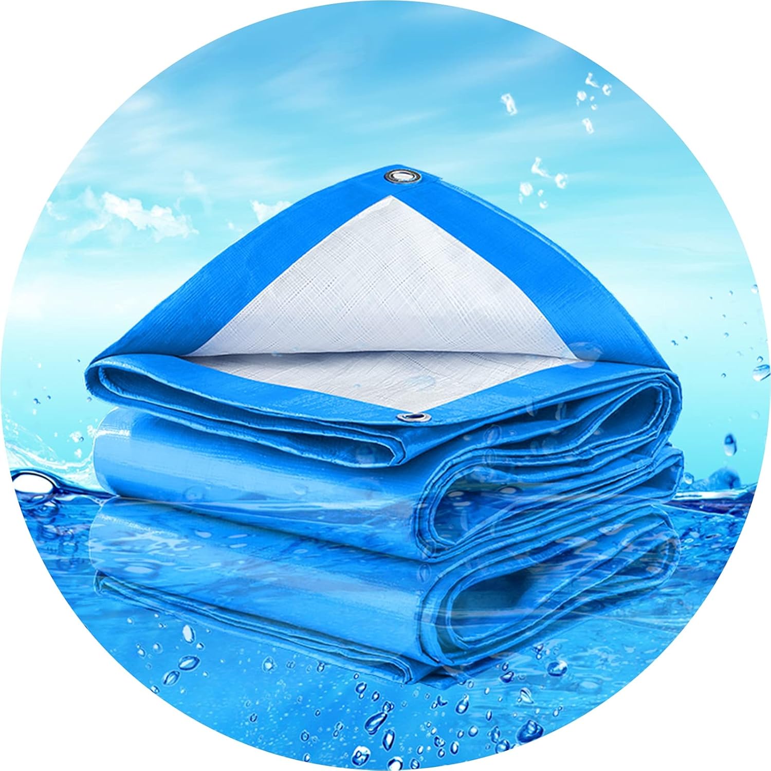 Tarpaulin with Eyelets Waterproof Plastic Canopy Tear-Resistant Thermal Insulation Tarpaulin, 53 Sizes(12 X 15 m)