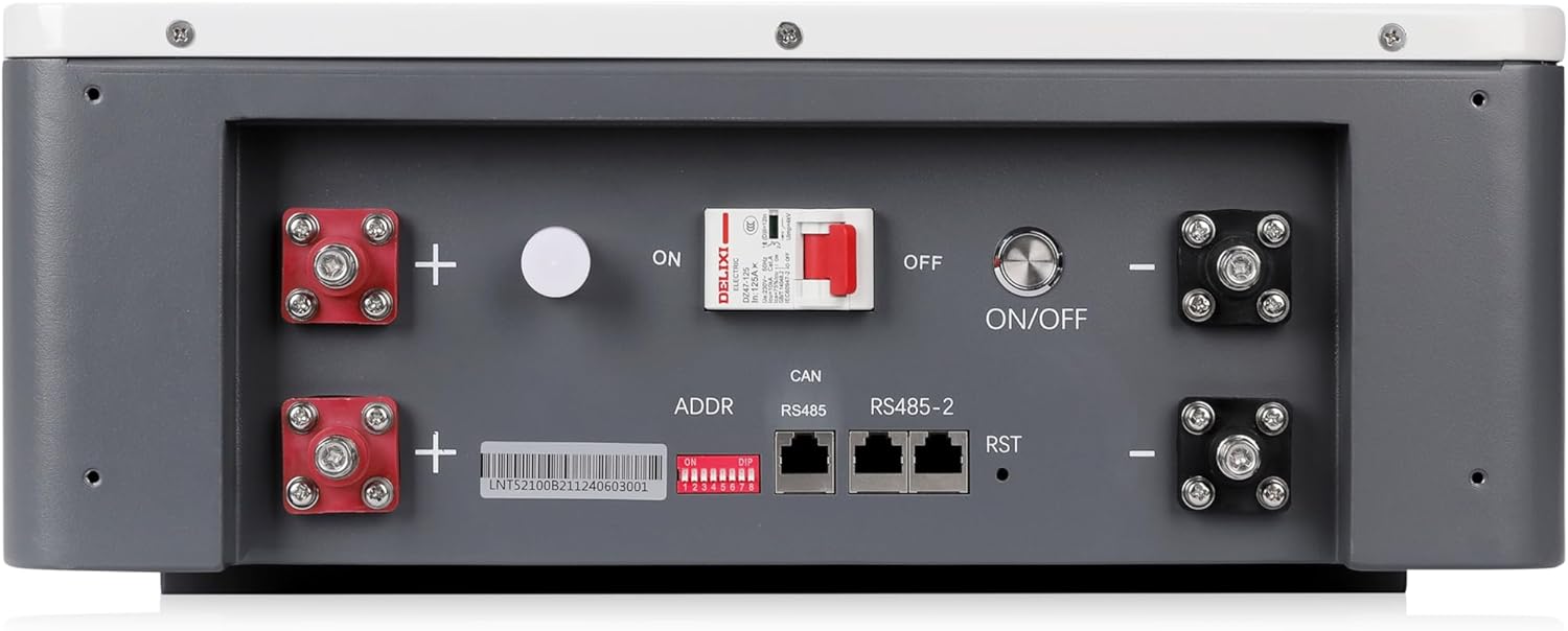 Liniotech 48V 100Ah LiFePO4 Lithium Battery, 5.12kWh Server Rack and Wall Mount Battery with Bluetooth & Smart, Built-in 100A BMS, 6500+ Cycles, for Solar, Off-Grid, Backup Power, Mobile App Control