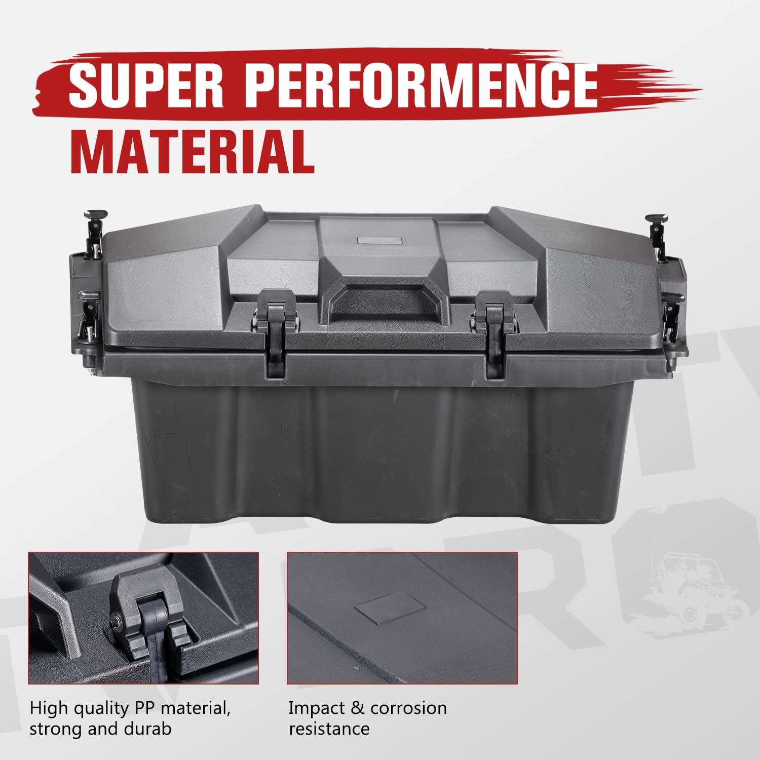 A & UTV PRO 60 QT Forward Cargo Box Compatible with 2022-2026 Polaris RZR PRO R/Pro R 4, Rear Storage Bin Bed Tool Box Accessories, Waterproof Dust Resistant, Replace OEM # 2884235