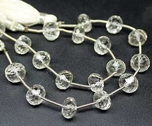 2 strand white quartz crystal faceted rondelle micro gemstone loose craft beads 5