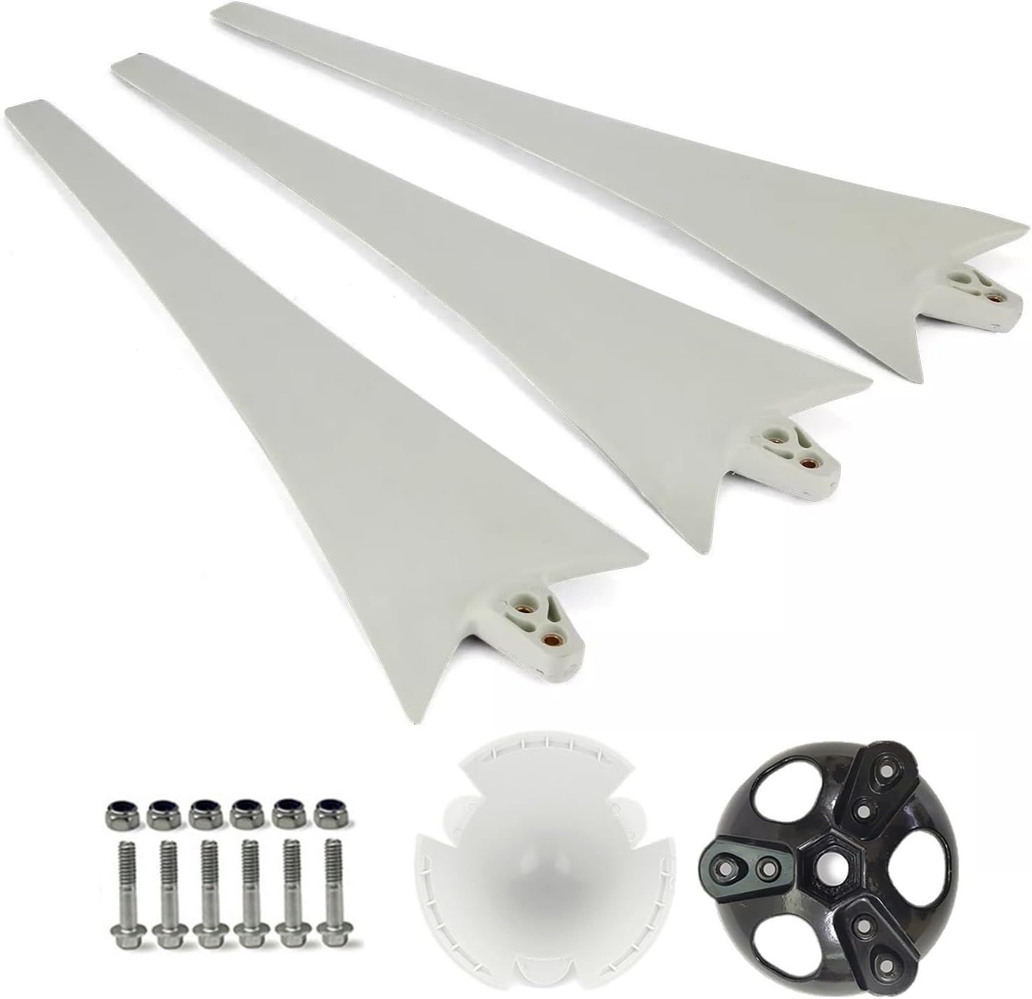3 Pack Wind Turbine Blades 800mm with Hub & Cover - DIY Horizontal Windmill Generator Kit, Durable Accessories for Home Renewable Energy Solutions