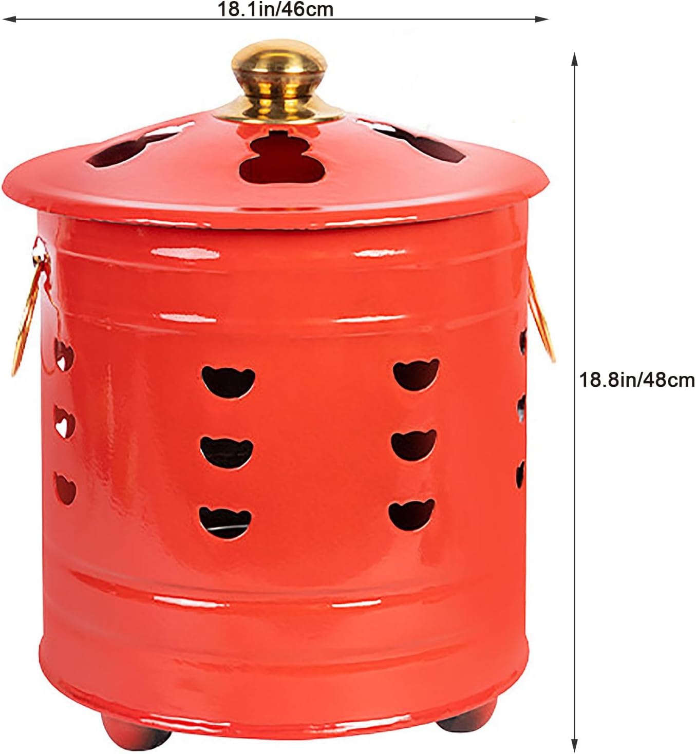 Burn Barrel, Incinerator, Incinerator Barrel with Lid Incinerator, Fire Pit, Metal Barrel, Good to Burn Old Bills, Garden Leaf, Documents and Paper (Size : Large) (One Color Large)