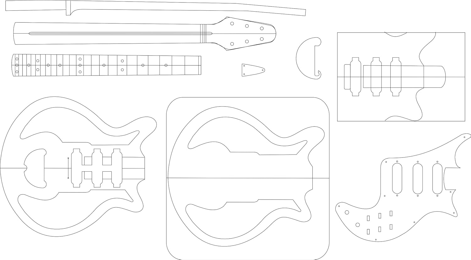 Electric Guitar Routing Template - Red Special