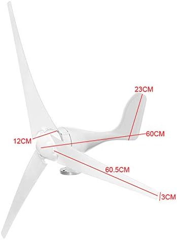 6000W Horizontal Wind Generator 12/24/48V 3/5Blade Wind Turbines Generator Windmill Energy Turbines Charge with Controller,24v,3 Blades