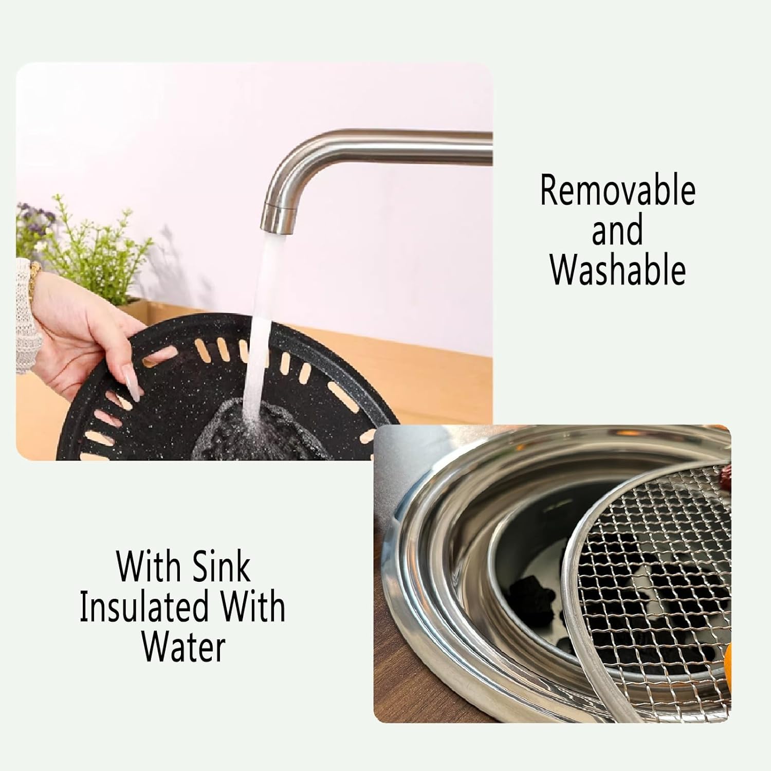 Small Outdoor Fire Pit Folding Table, Portable Fire Pit Wood Burning with Round Wood Tabletop, Lightweight Firepits for Outside Bonfire and Picnic