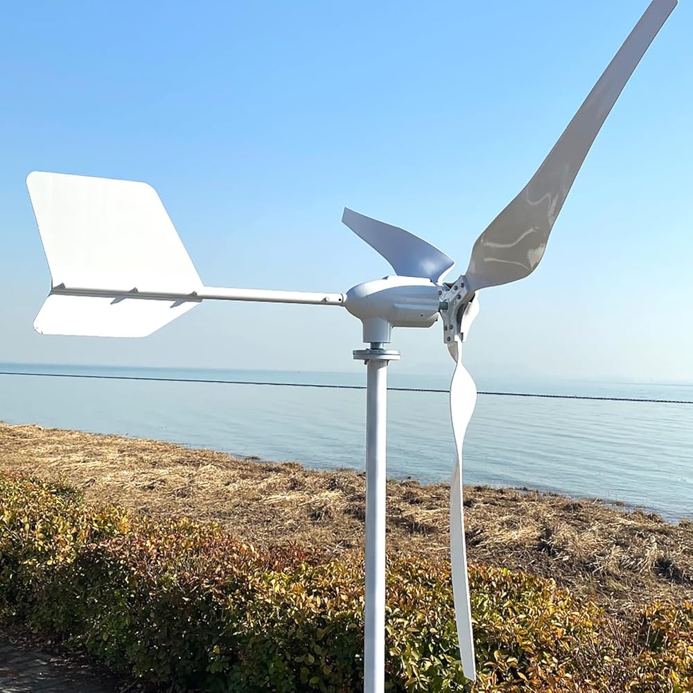3KW Wind Turbine Generator Kit 3000W 24V with 3 Blades with MPPT Charge Controller Wind Power Generator Windmill for Hybrid Solar Wind System