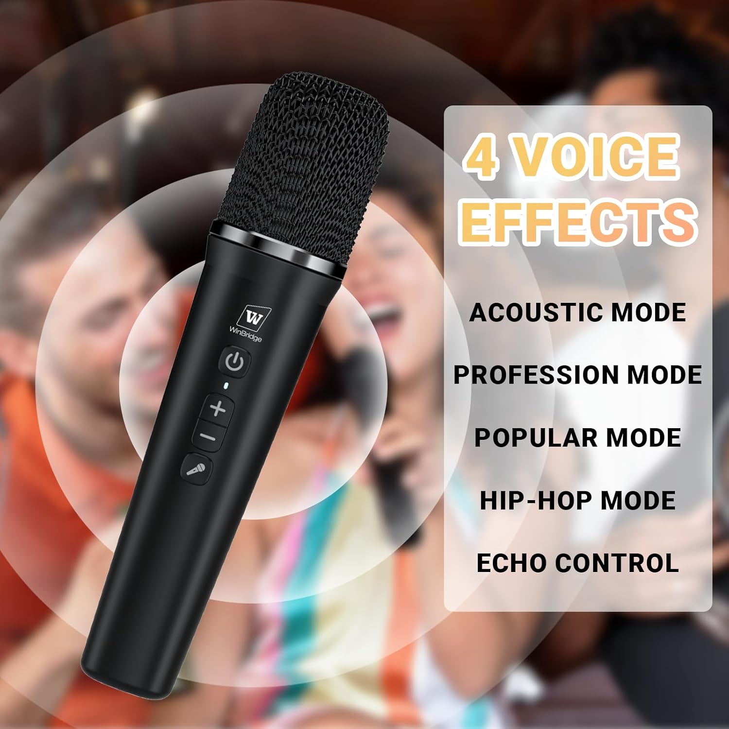 WinBridge S97 60W Bluetooth Speaker Mic– Powerful Wireless Voice Amplifier with Dual Microphones, Portable PA System & Karaoke Machine for Teachers, Sound Effects, Guitar Input, High Bass