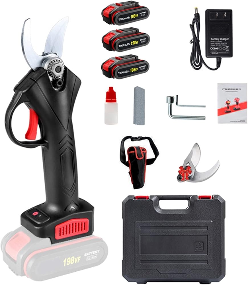 Electric Pruning Shears Scissors, Professional Cordless Pruning Secateurs with Backup Rechargeable Lithium Battery Powered Tree Branch Cutter, 30mm 1.2