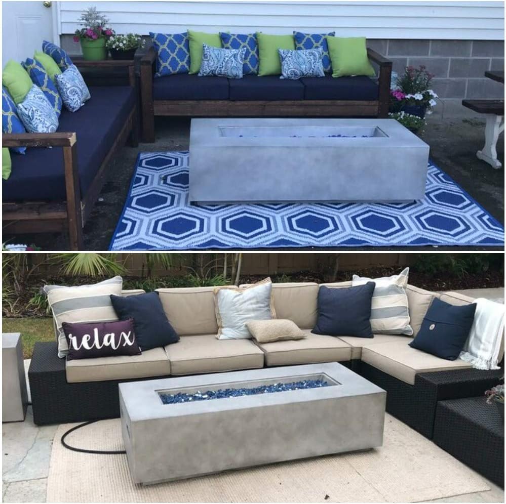 GOWE Concrete Propane/Natural Gas Fire Pit Table