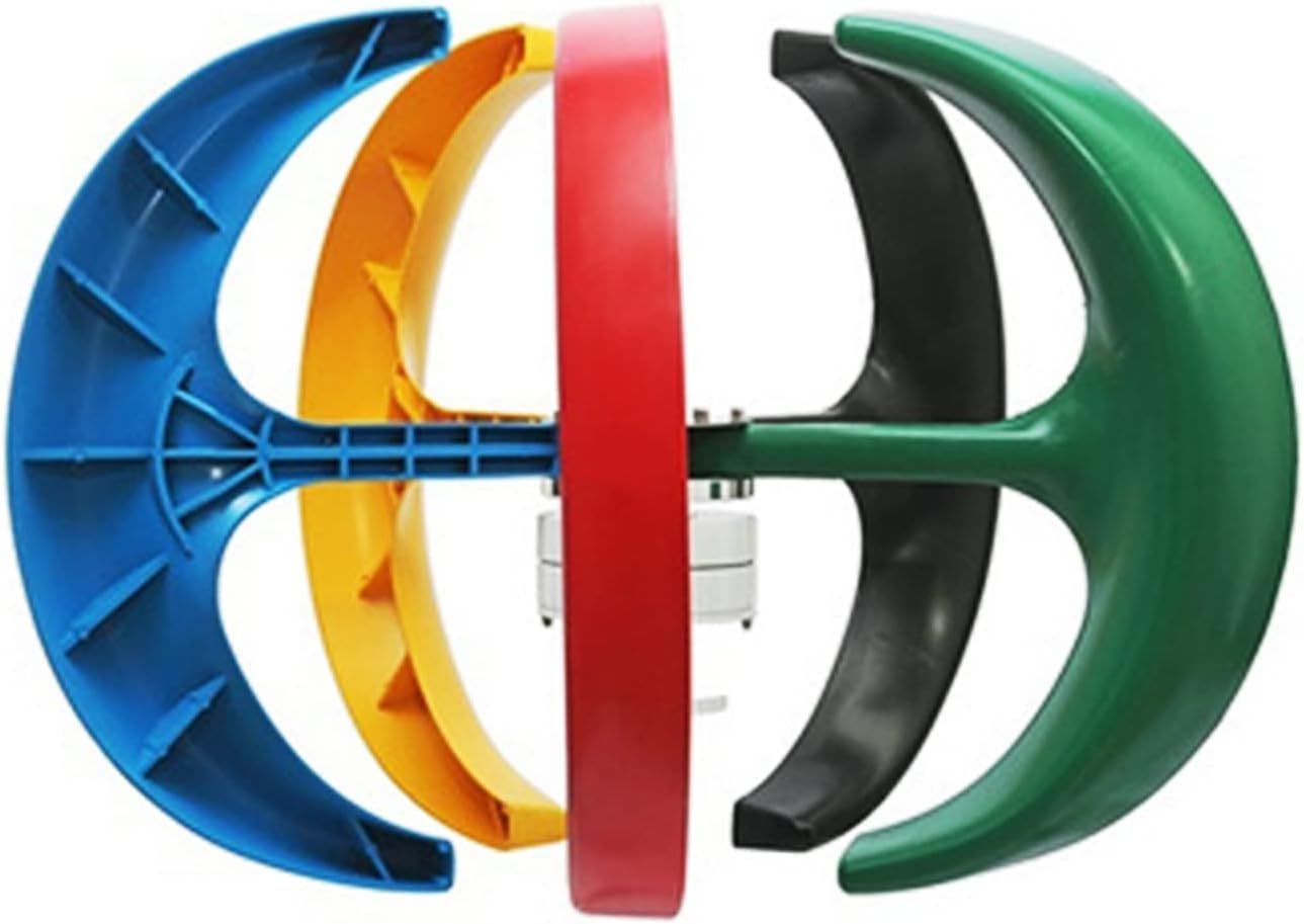 CHRISK Low Noise Vertical Wind Turbine Generator, 8000W 3 Phase 5 Blades Home Use Wind Turbine Low Noise for Garden Home