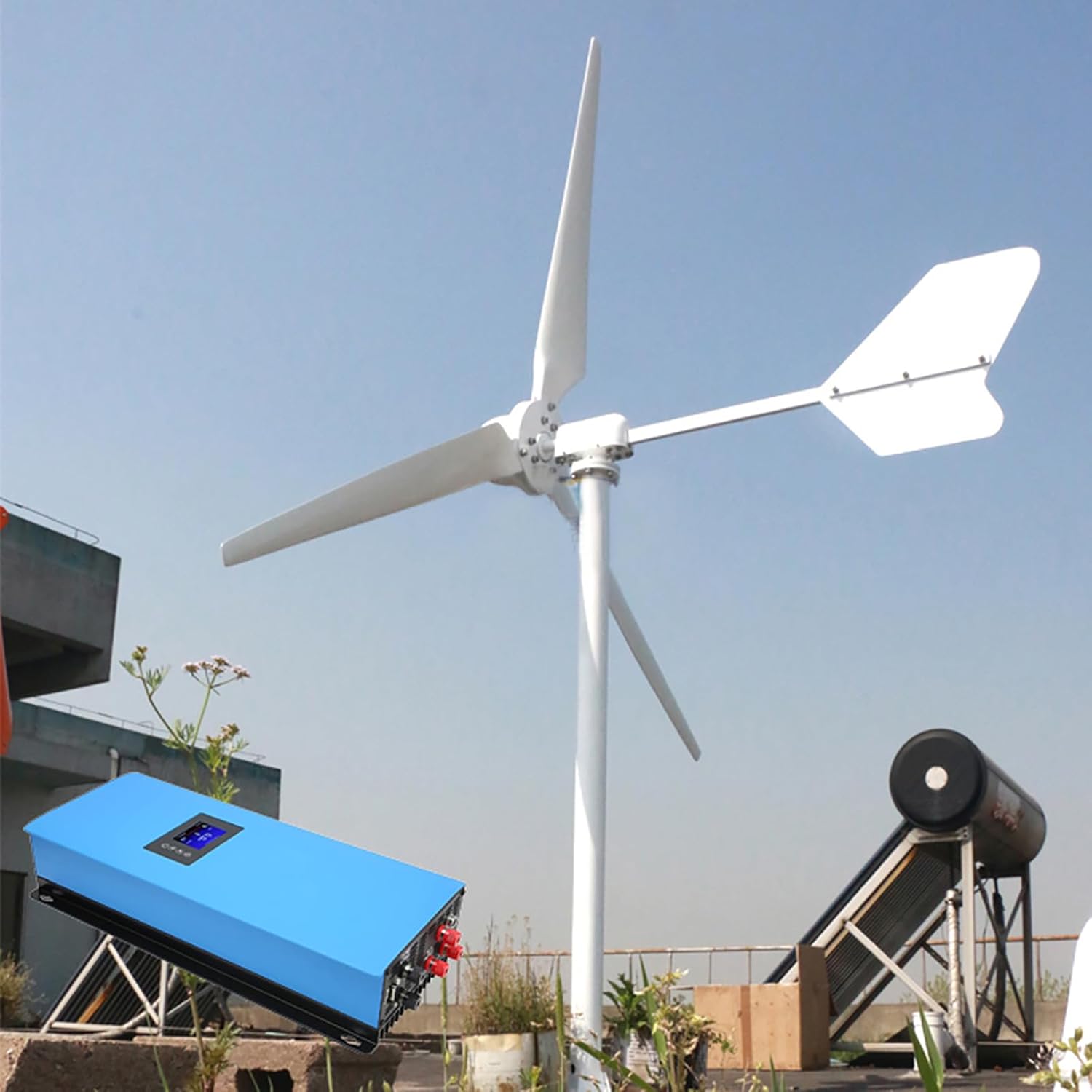 5000W 48V Horizontal Wind Turbine 5KW Wind Power Generator Kits with Grid-tie Inverter On Grid System Output 220VAC Home Use