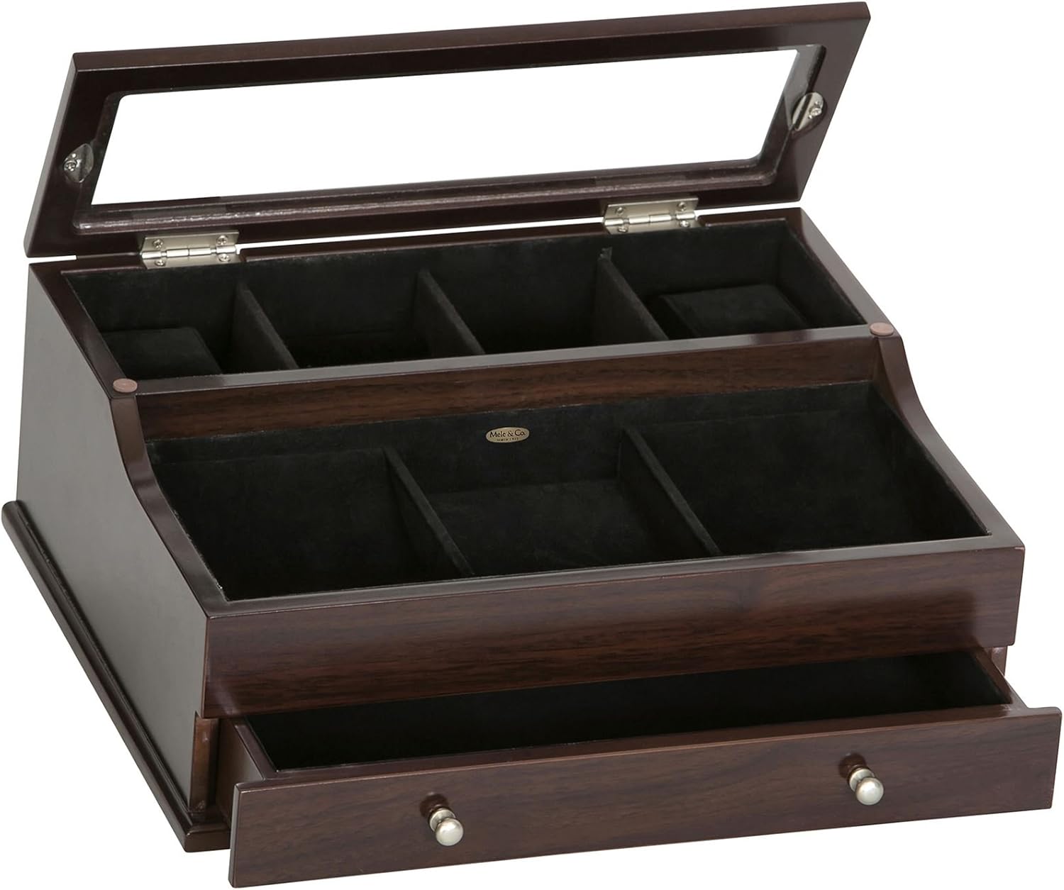Mele & Co. Hampden Jewelry Valet, Mahogany